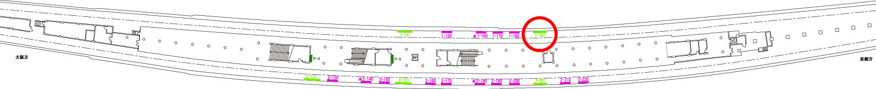 祇園四条駅　看板No.1-181配置図