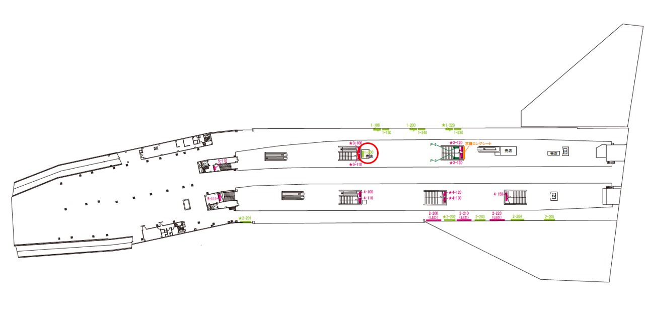京橋駅　看板No.1-300配置図