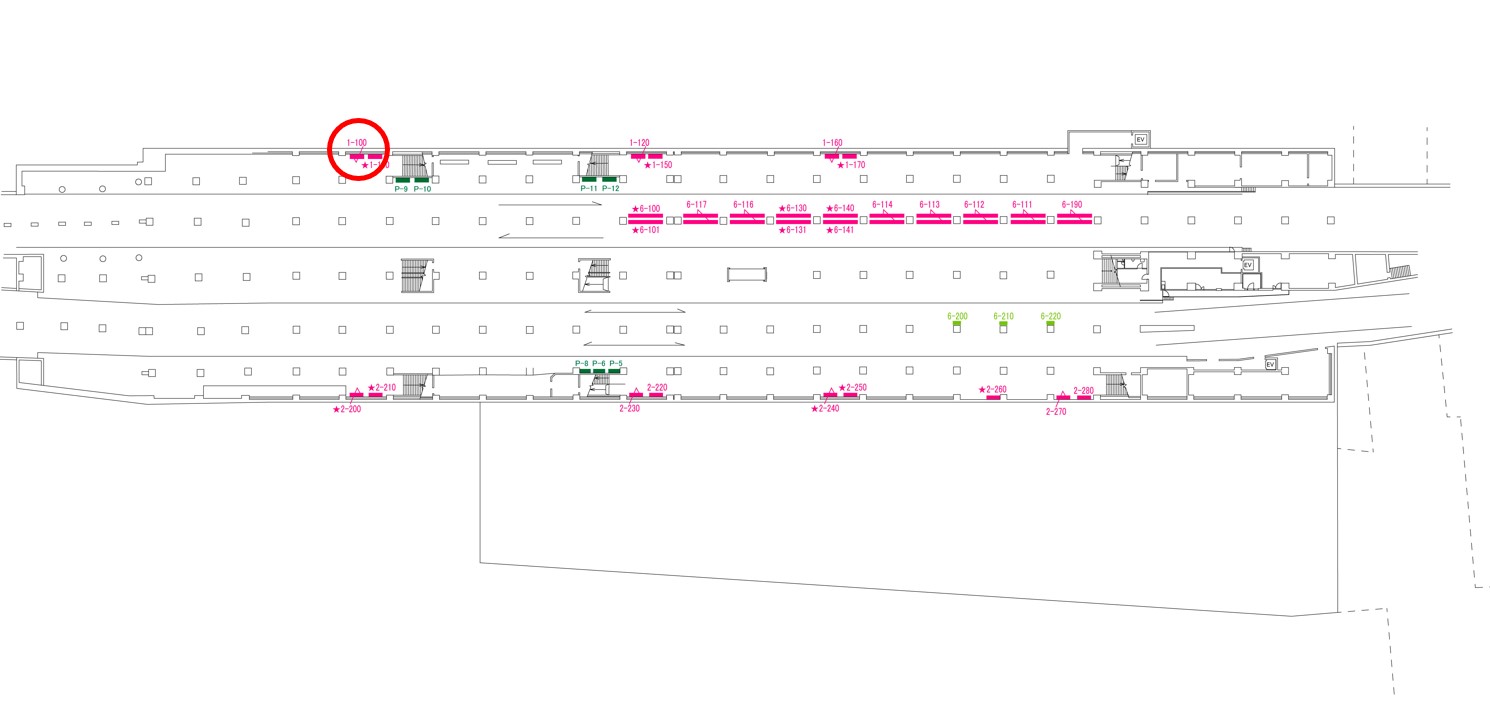 天満橋駅　看板No.1-100配置図