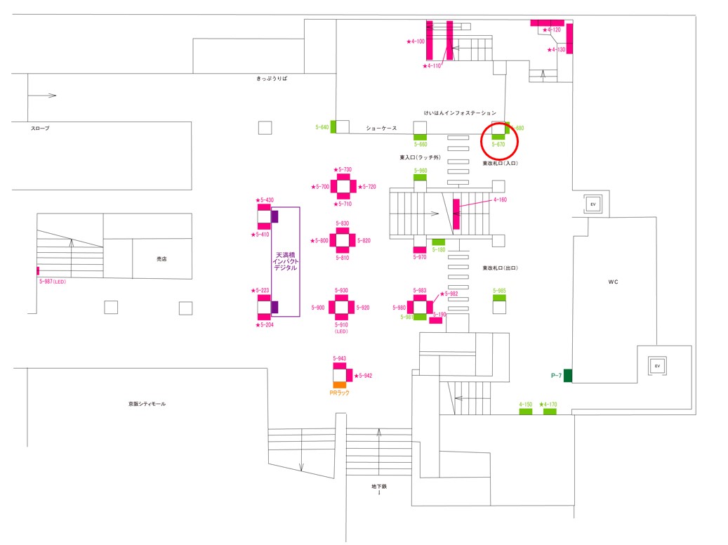 天満橋駅　看板No.5-670配置図