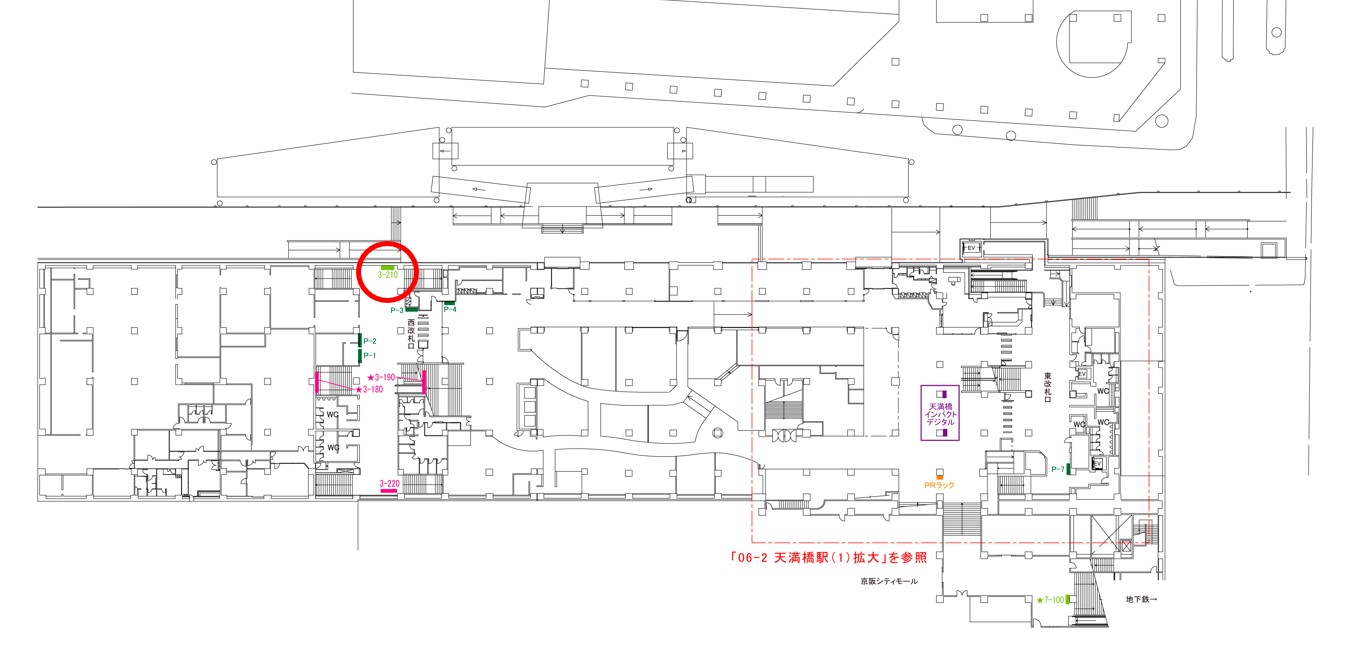 天満橋駅　看板No.3-210配置図