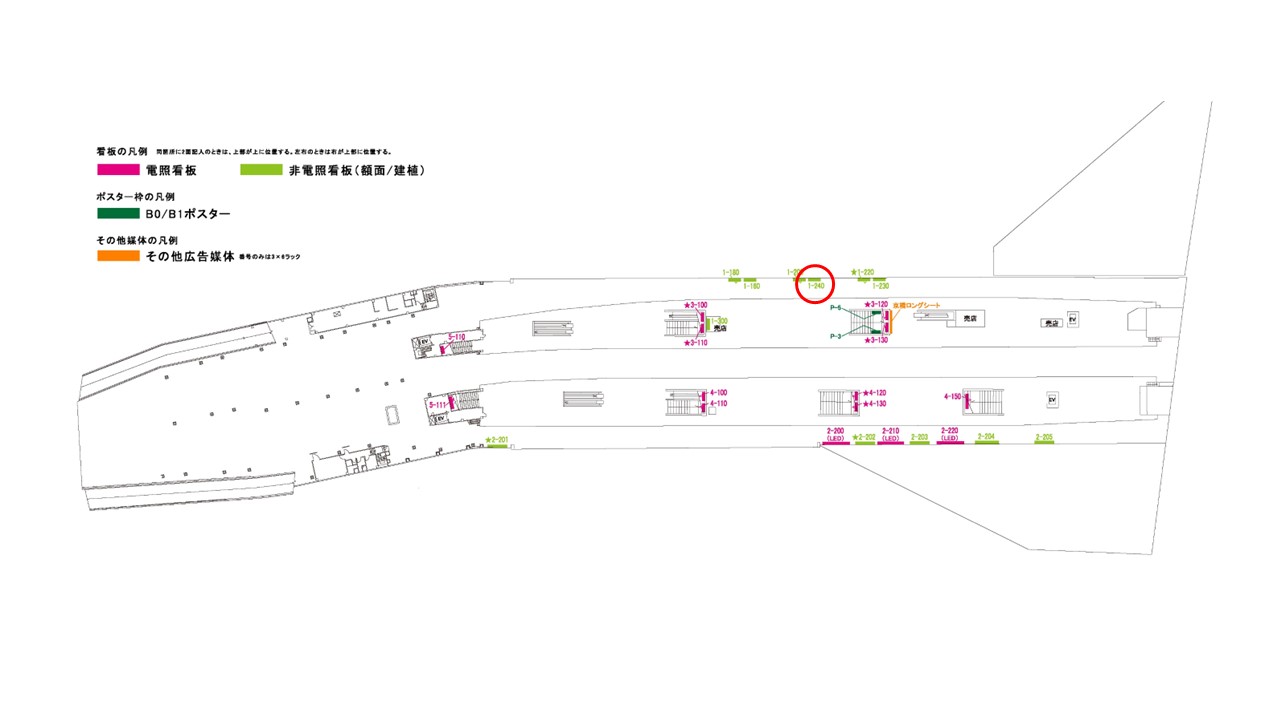 京橋駅　看板No.1-240配置図