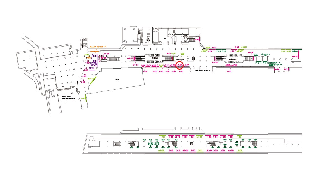 淀屋橋駅　看板No.3-730配置図