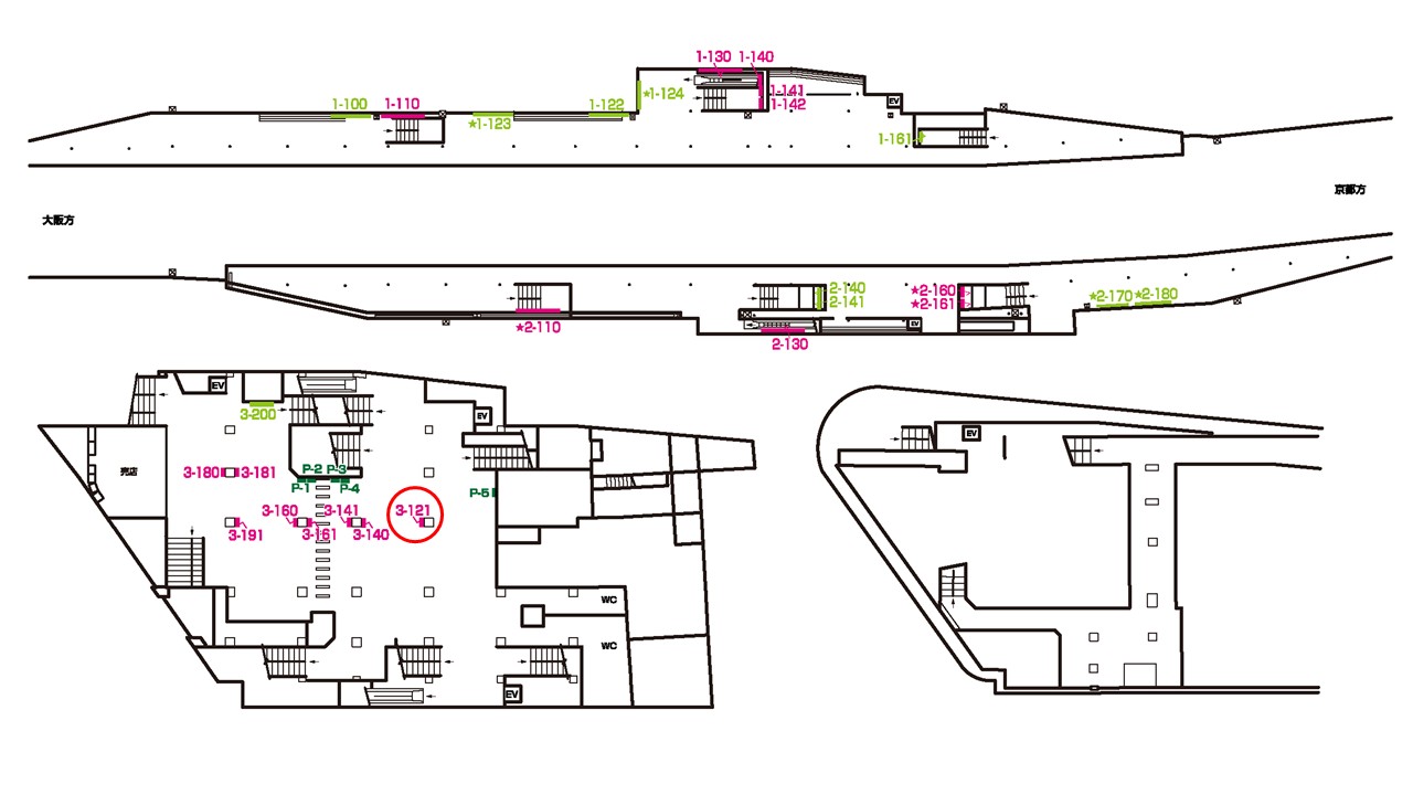 西三荘駅 看板No.3-121配置図