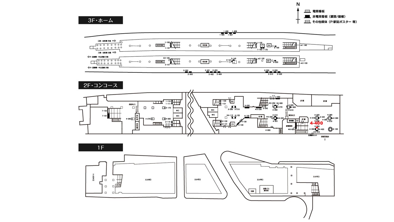 守口市駅　看板No.4-400配置図