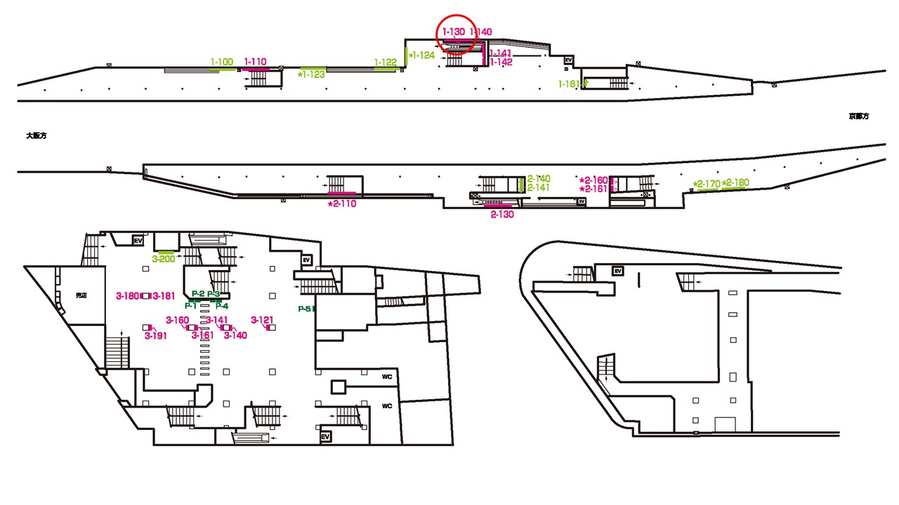 西三荘駅 看板No.1-130配置図