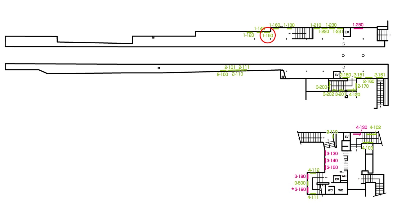 伏見桃山駅 看板No.1-150配置図