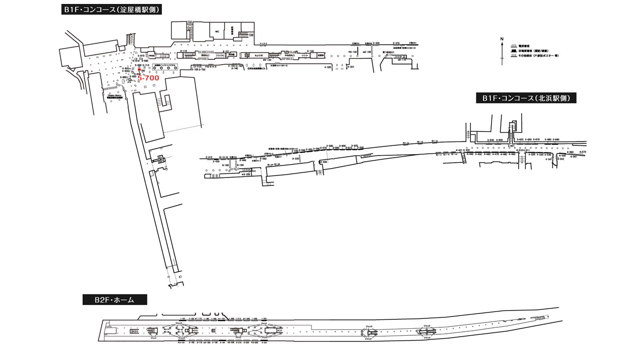 淀屋橋駅　看板No.5-700配置図