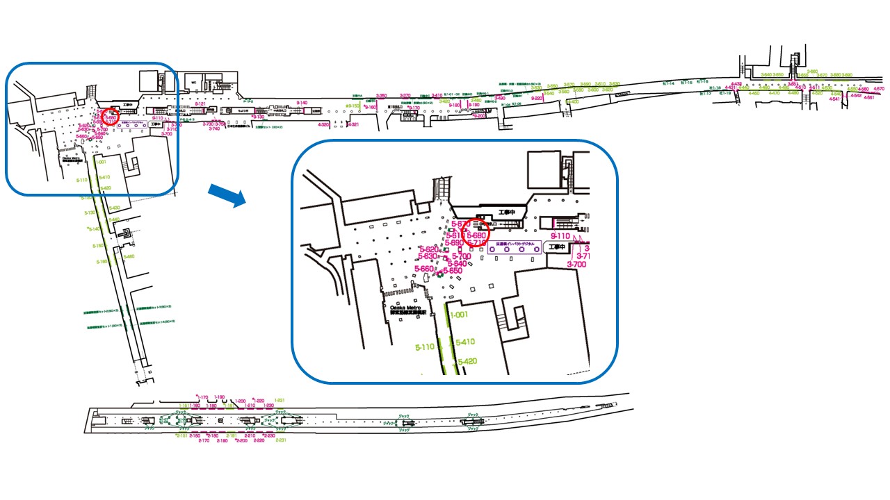 淀屋橋駅 看板No.5-680配置図