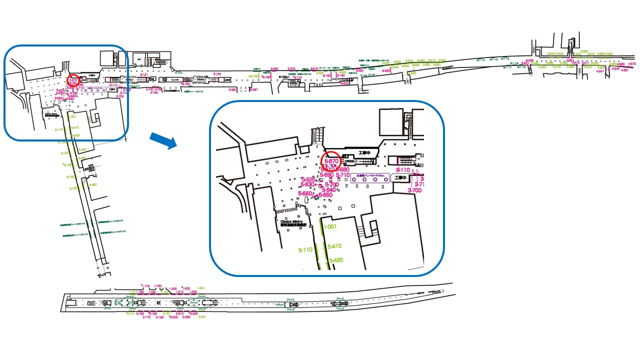 淀屋橋駅 看板No.5-670配置図