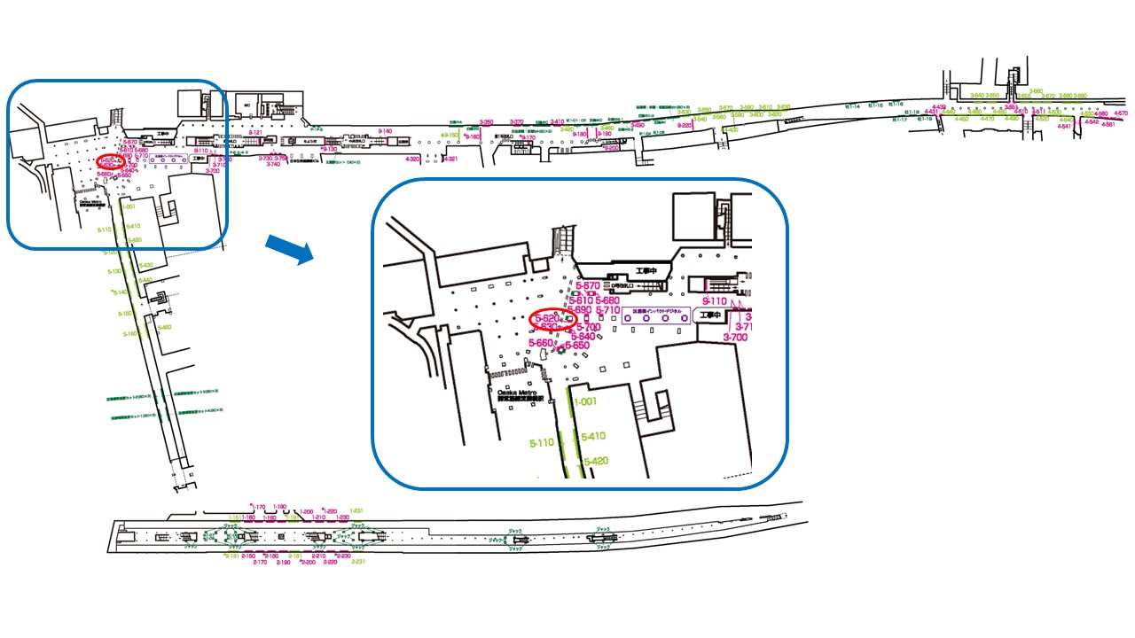 淀屋橋駅　看板No.5-620配置図