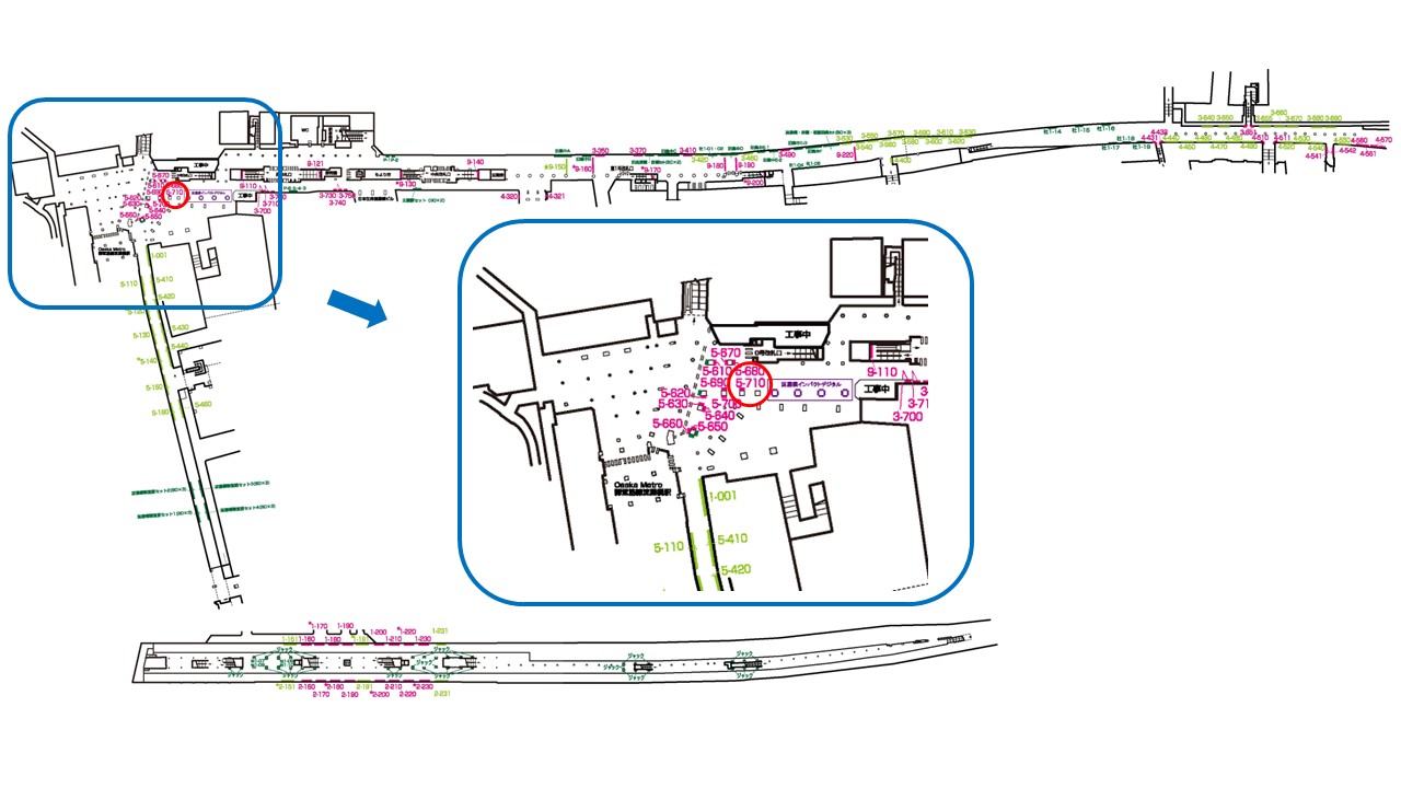 淀屋橋駅 看板No.5-710配置図