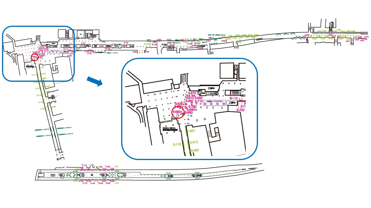 淀屋橋駅　看板No.5-660配置図