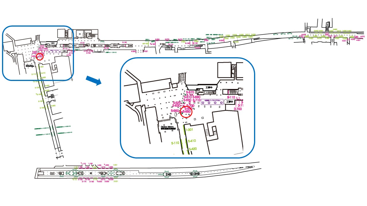 淀屋橋駅 看板No.5-650配置図