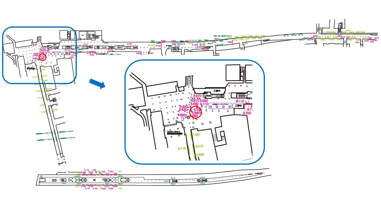 淀屋橋駅 看板No.5-640配置図