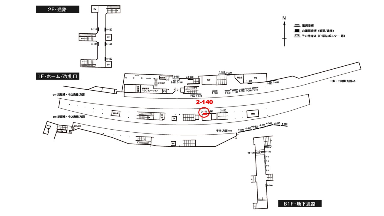 中書島駅　看板No.2-140配置図