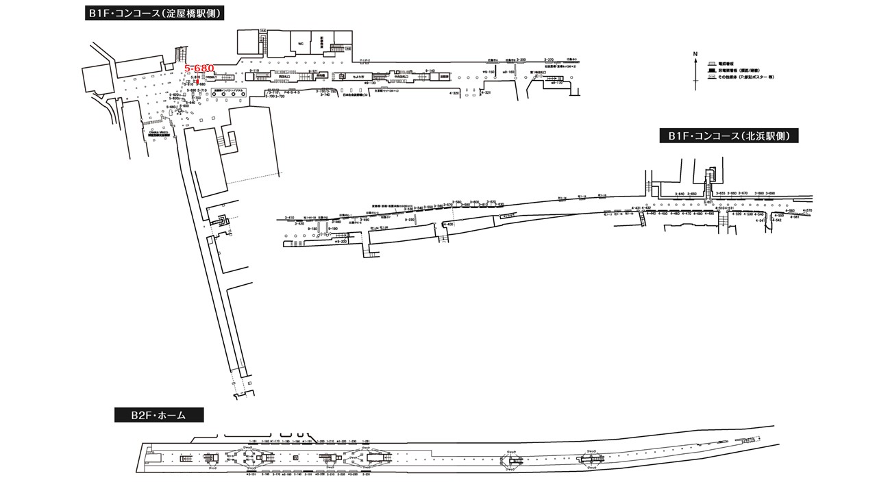 淀屋橋駅　看板No.5-680配置図