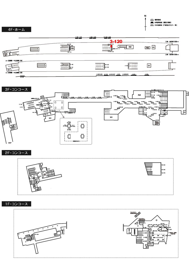 京橋駅　看板No.3-120配置図