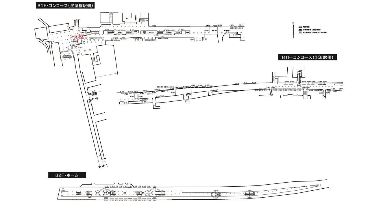 淀屋橋駅　看板No.5-630配置図