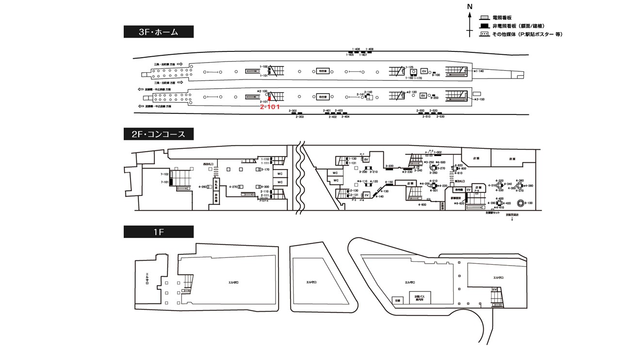 守口市駅　看板No.2-101配置図