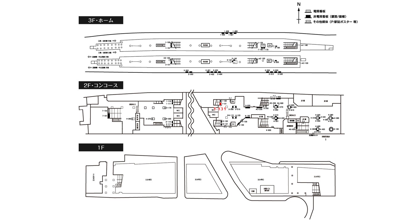 守口市駅 看板No.1-131配置図