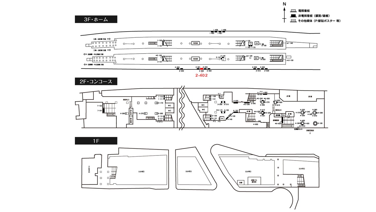 守口市駅 看板No.2-402配置図