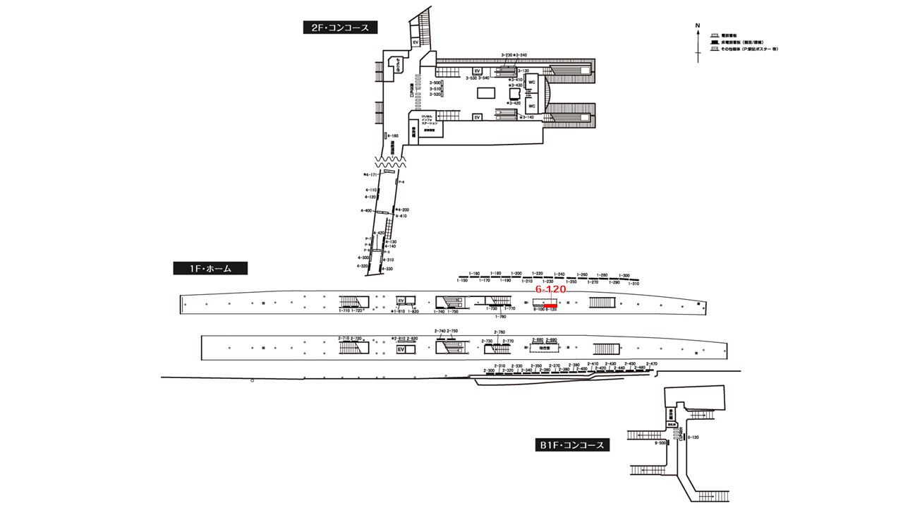 丹波橋駅　看板No.6-120配置図
