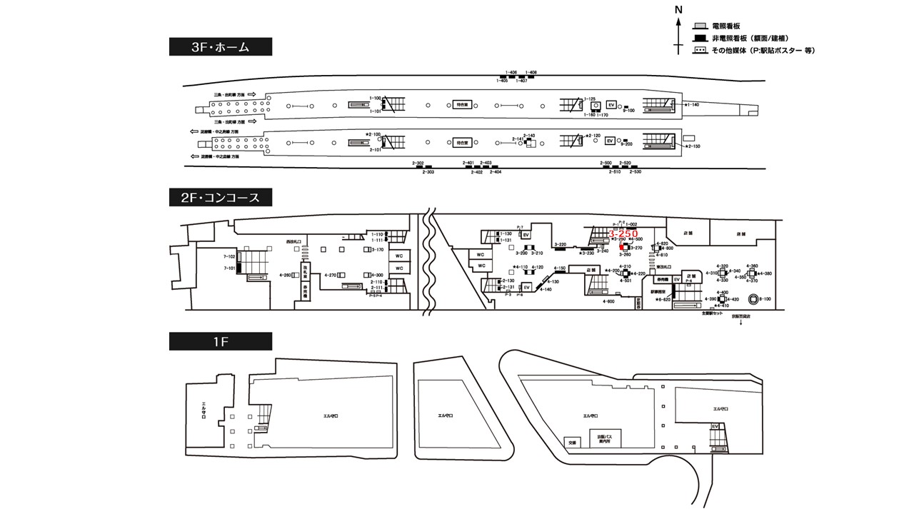 守口市駅 看板No.3-250配置図