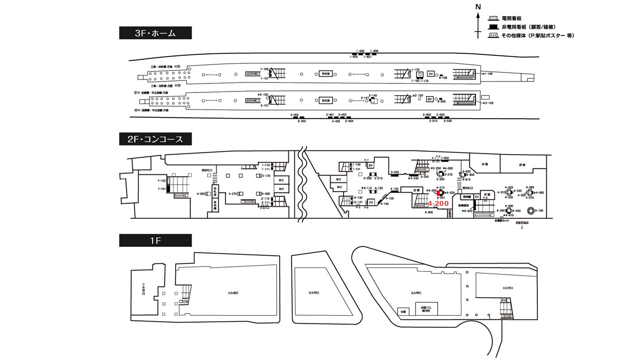 守口市駅 看板No.4-200配置図