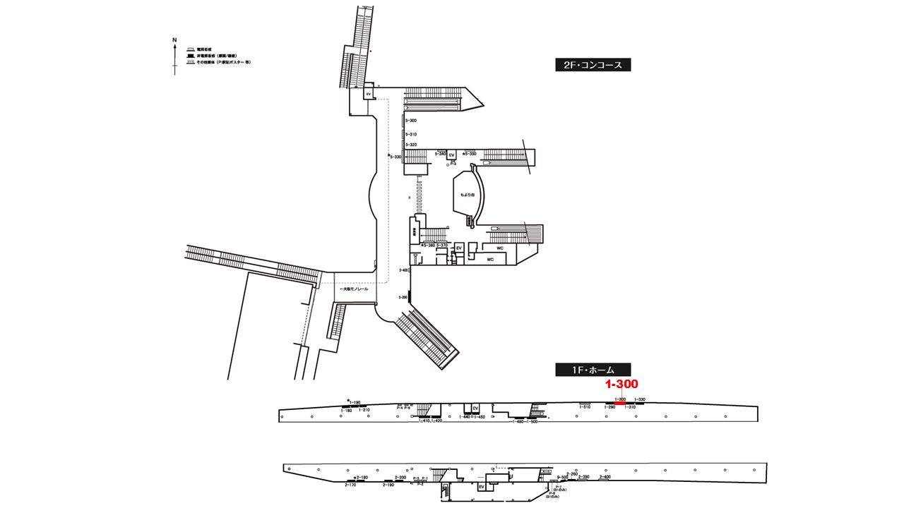 門真市駅　看板No.1-300配置図
