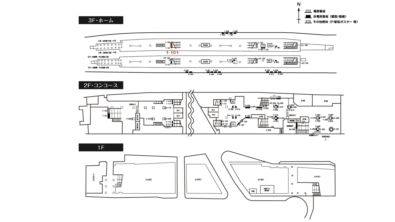 守口市駅 看板No.1-101配置図