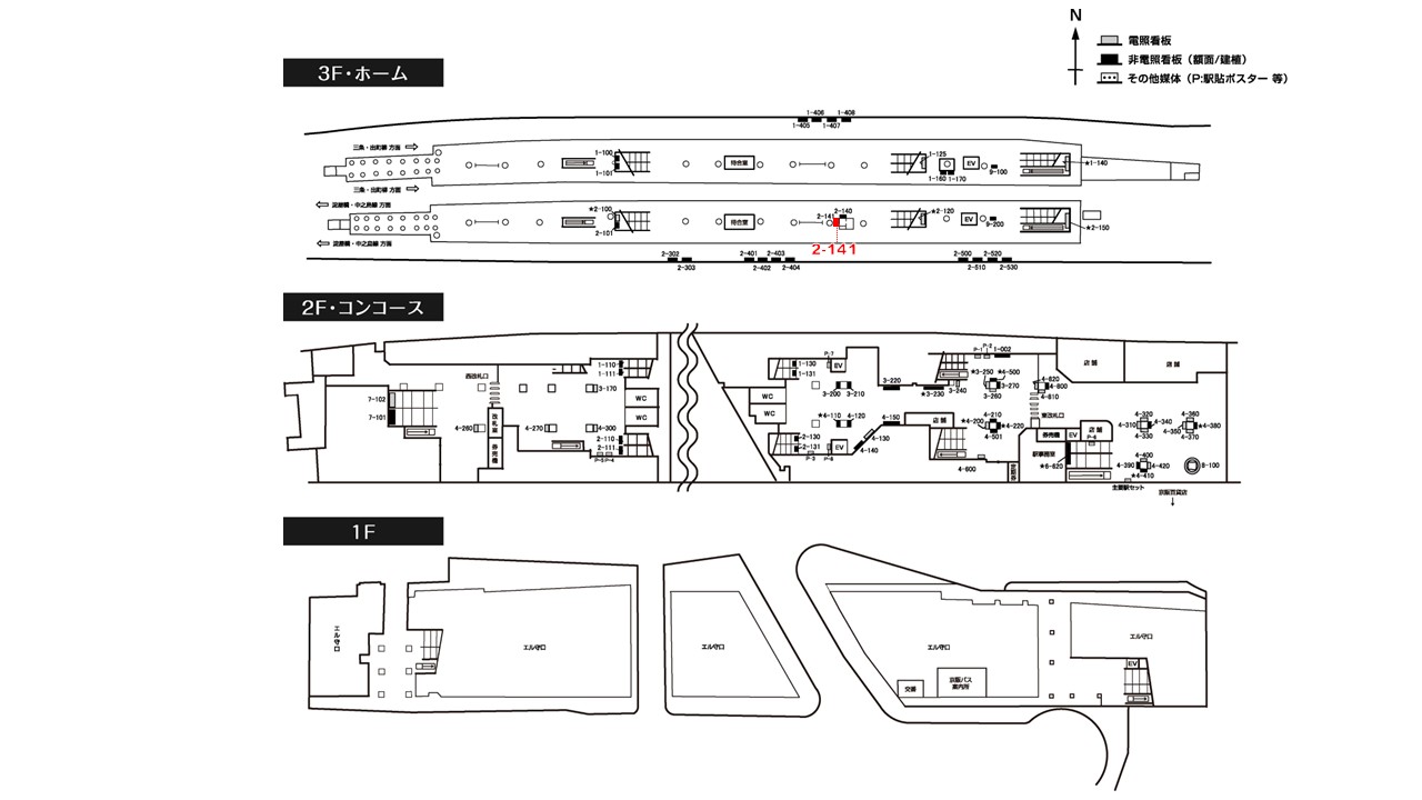 守口市駅　看板No.2-141配置図