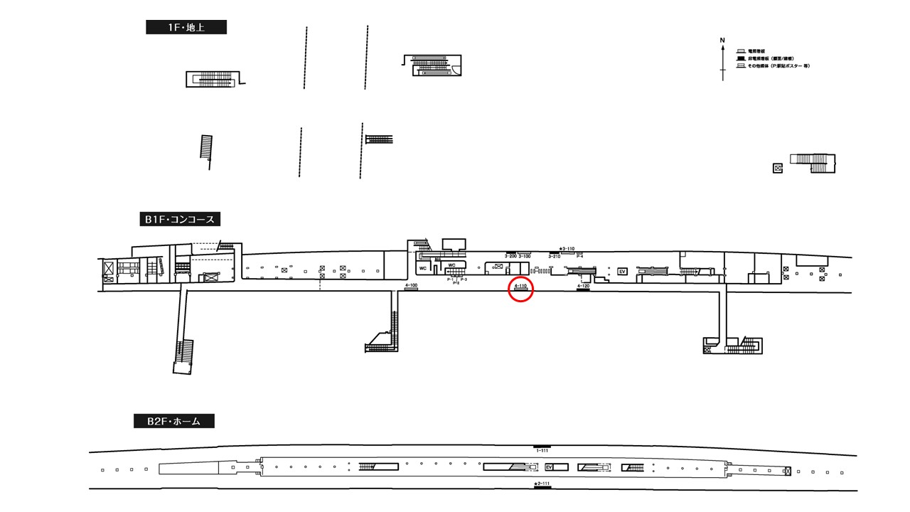 神宮丸太町駅 看板No.4-110配置図