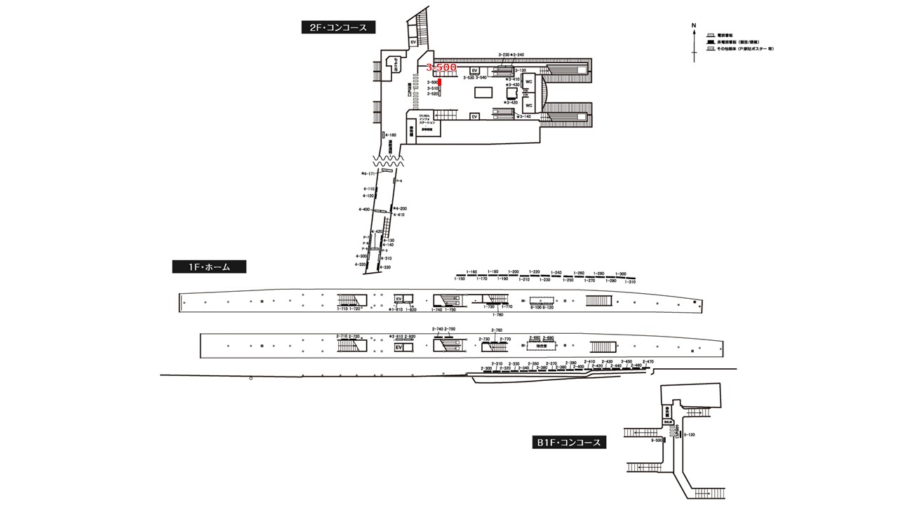 丹波橋駅 看板No.3-500配置図