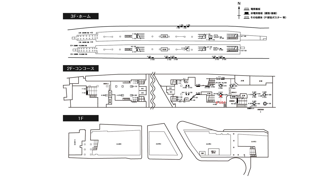 守口市駅　看板No.4-501配置図