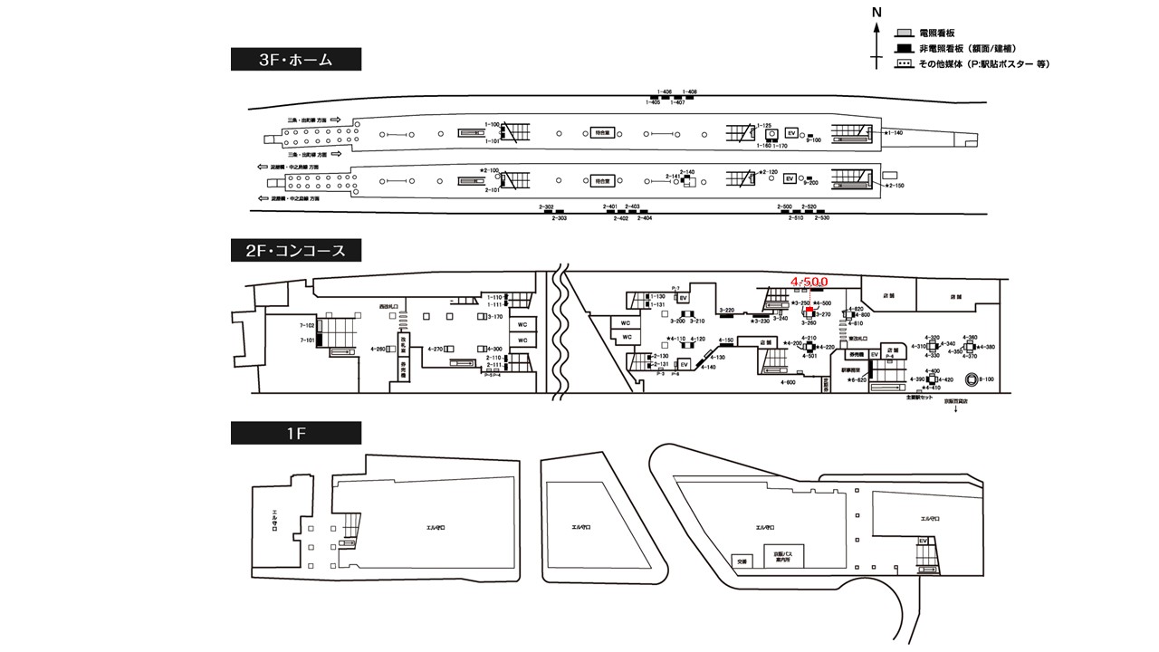 守口市駅 看板No.4-500配置図